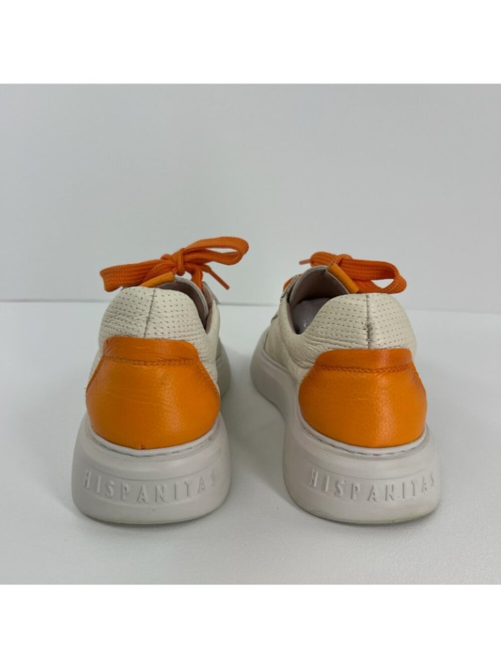 Hispanitas Oceania Mandarin Leather Sneakers Womens 36 Triflow Gel Cream Orange - Picture 5 of 14